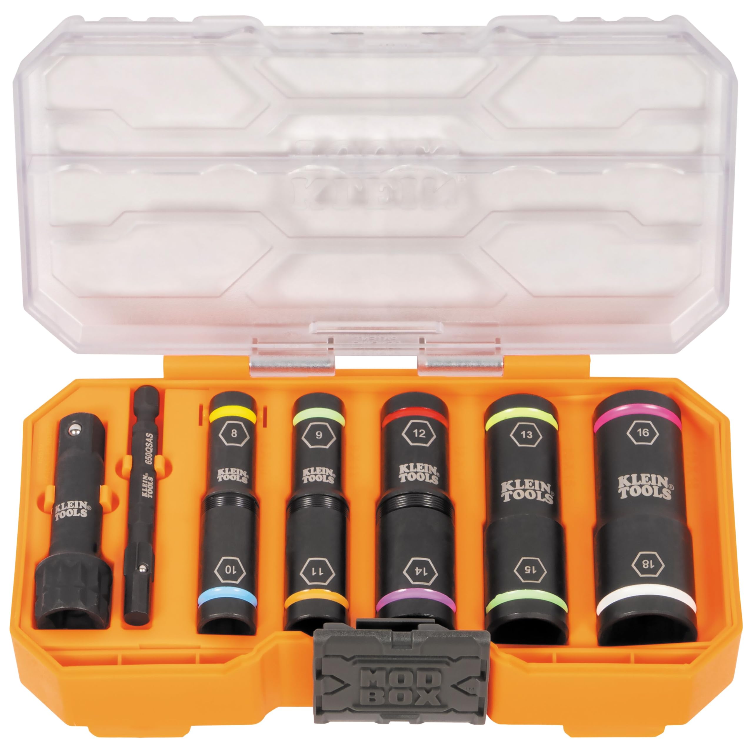Klein Tools 65619 KNECT Flip-10 Metric Impact Socket Set, Deep